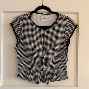 Reformation gingham button up top